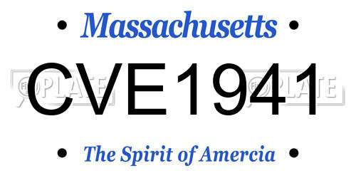 CVE1941 Massachusetts License Plate