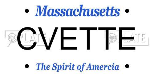 CVETTE Massachusetts License Plate