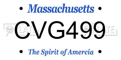 CVG499 Massachusetts License Plate