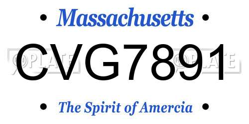 CVG7891 Massachusetts License Plate