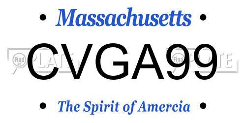 CVGA99 Massachusetts License Plate