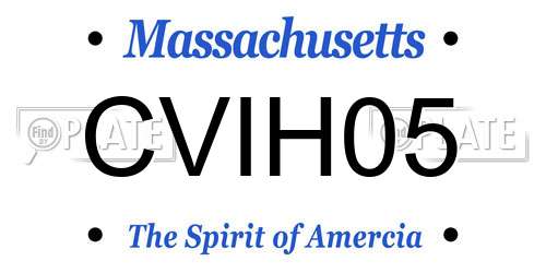 CVIH05 Massachusetts License Plate