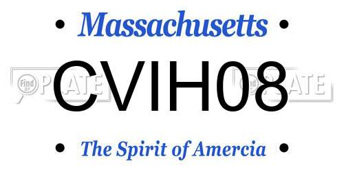 CVIH08 Massachusetts License Plate