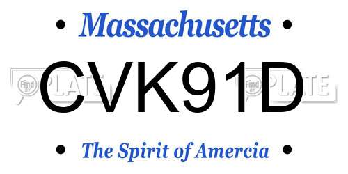 CVK91D Massachusetts License Plate