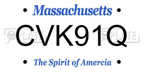 CVK91Q Massachusetts License Plate