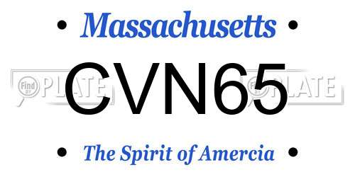 CVN65 Massachusetts License Plate