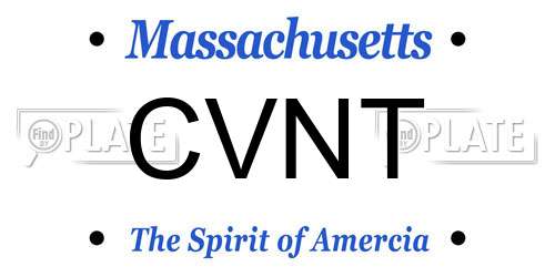 CVNT Massachusetts License Plate