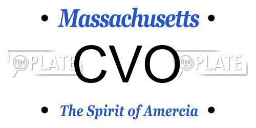 CVO Massachusetts License Plate