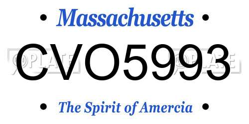 CVO5993 Massachusetts License Plate