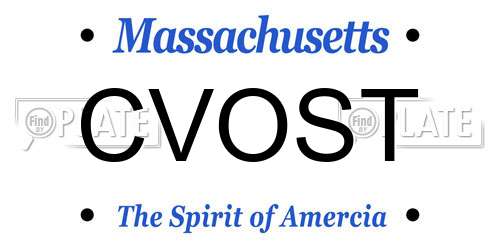 CVOST Massachusetts License Plate