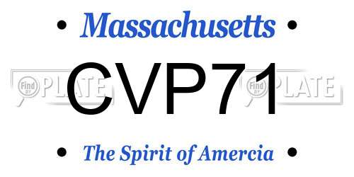 CVP71 Massachusetts License Plate