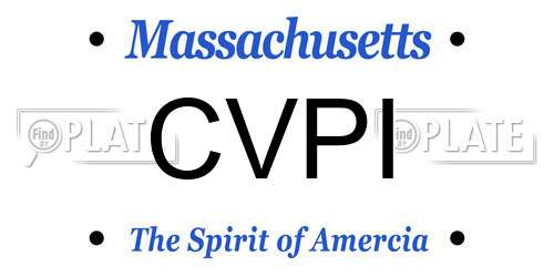 CVPI Massachusetts License Plate