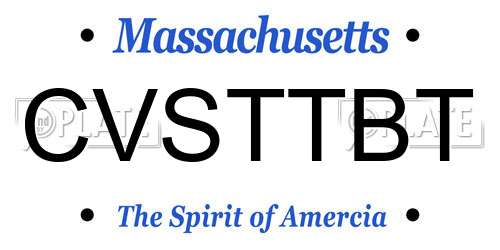 CVSTTBT Massachusetts License Plate
