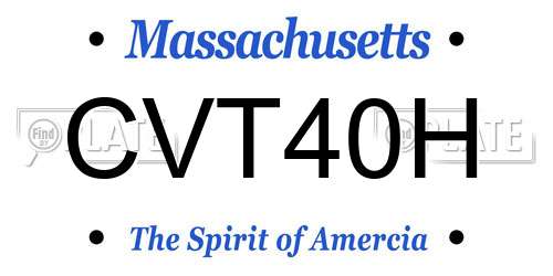 CVT40H Massachusetts License Plate