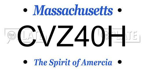 CVZ40H Massachusetts License Plate