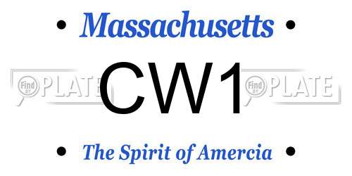 CW1 Massachusetts License Plate