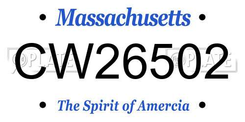 CW26502 Massachusetts License Plate