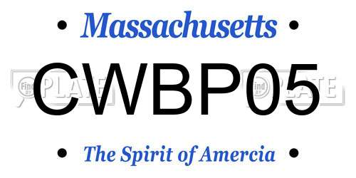 CWBP05 Massachusetts License Plate