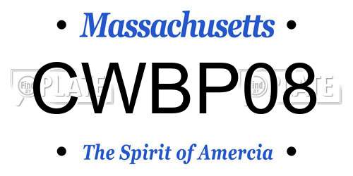 CWBP08 Massachusetts License Plate
