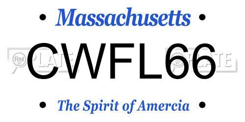 CWFL66 Massachusetts License Plate