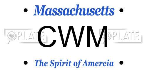 CWM Massachusetts License Plate