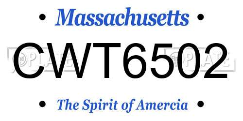 CWT6502 Massachusetts License Plate