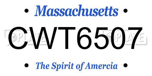 CWT6507 Massachusetts License Plate