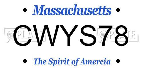 CWYS78 Massachusetts License Plate