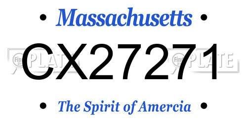 CX27271 Massachusetts License Plate
