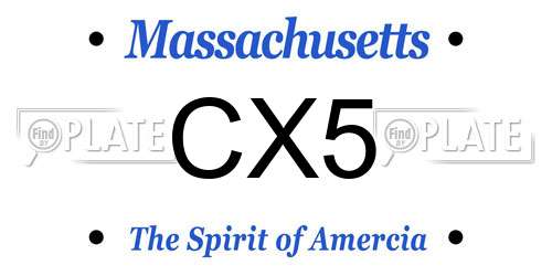CX5 Massachusetts License Plate
