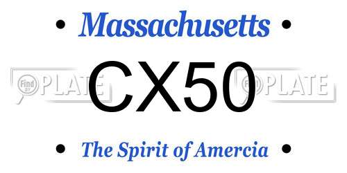 CX50 Massachusetts License Plate