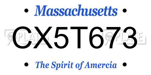 CX5T673 Massachusetts License Plate