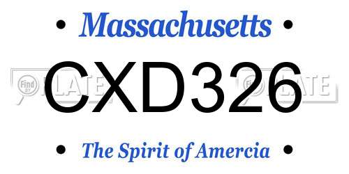 CXD326 Massachusetts License Plate