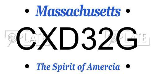 CXD32G Massachusetts License Plate