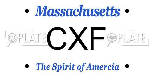 CXF Massachusetts License Plate
