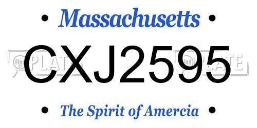 CXJ2595 Massachusetts License Plate