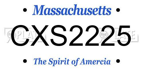 CXS2225 Massachusetts License Plate