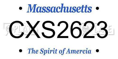 CXS2623 Massachusetts License Plate