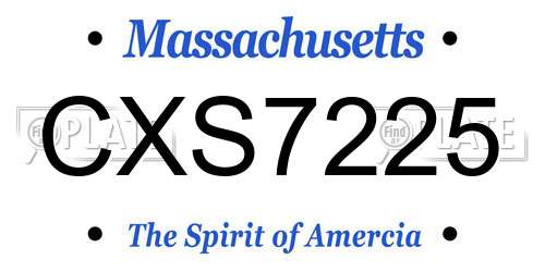 CXS7225 Massachusetts License Plate