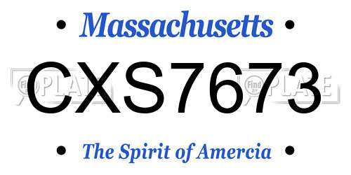 CXS7673 Massachusetts License Plate