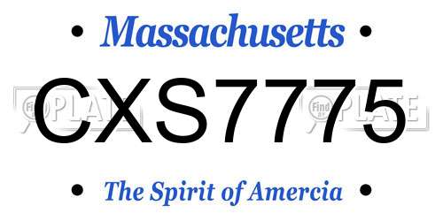 CXS7775 Massachusetts License Plate