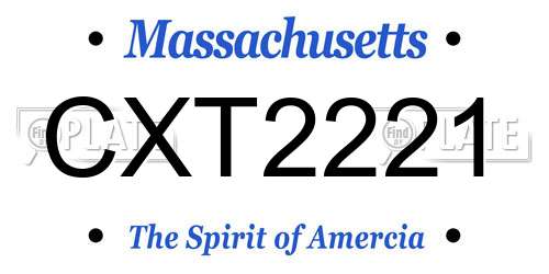 CXT2221 Massachusetts License Plate
