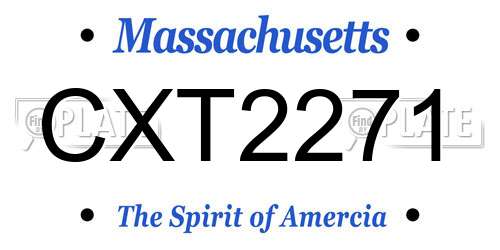 CXT2271 Massachusetts License Plate