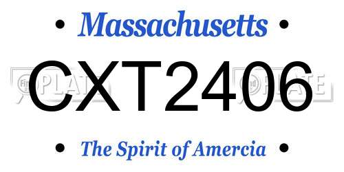 CXT2406 Massachusetts License Plate