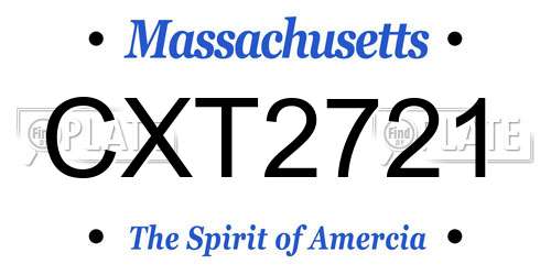 CXT2721 Massachusetts License Plate