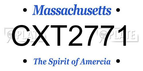 CXT2771 Massachusetts License Plate