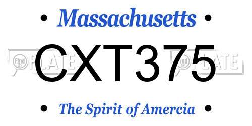 CXT375 Massachusetts License Plate