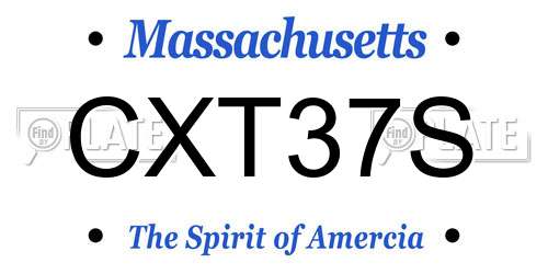 CXT37S Massachusetts License Plate
