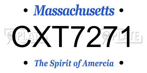 CXT7271 Massachusetts License Plate