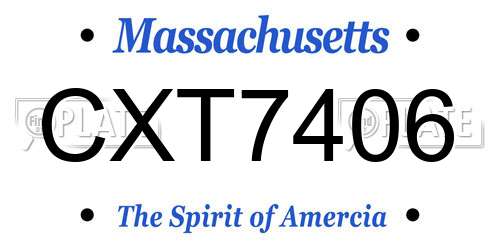 CXT7406 Massachusetts License Plate